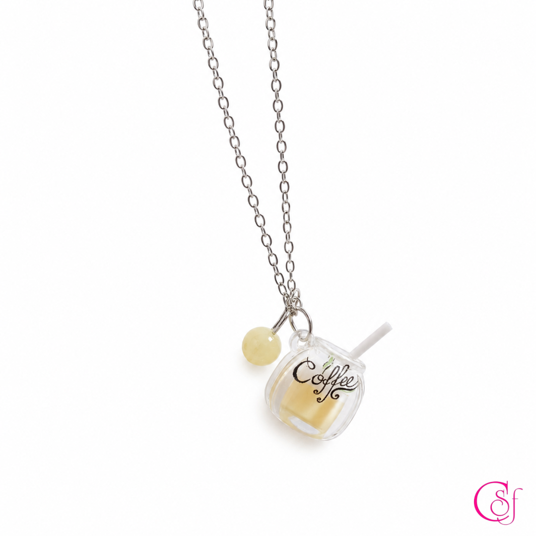 Collar KAWAII con Dije de Resina y Piedra · Acero Inoxidable