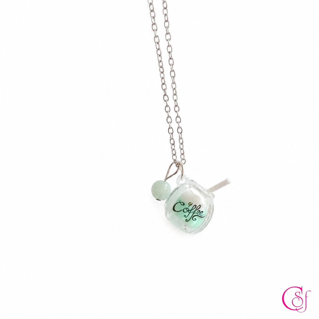 Collar KAWAII con Dije de Resina y Piedra · Acero Inoxidable
