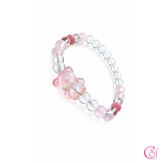 Pulsera Bear · Jaspe Rosa y Cuarzo Rosa · Diseño CSF