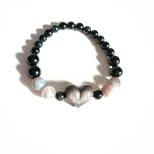 Pulsera Trend Magic CSF – Obsidiana, Ágata Caramelo y Ónix | Protección y Energía