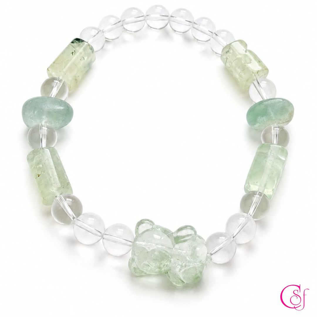 Pulsera Bear · Peridoto y Fluorita · Diseño de Autor CSF