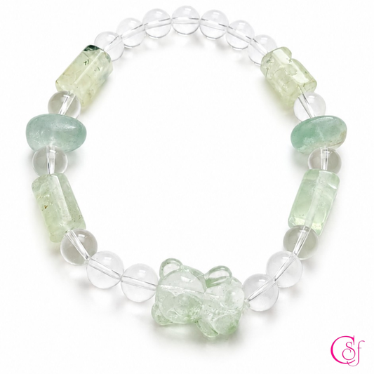 Pulsera Bear · Peridoto y Fluorita · Diseño de Autor CSF