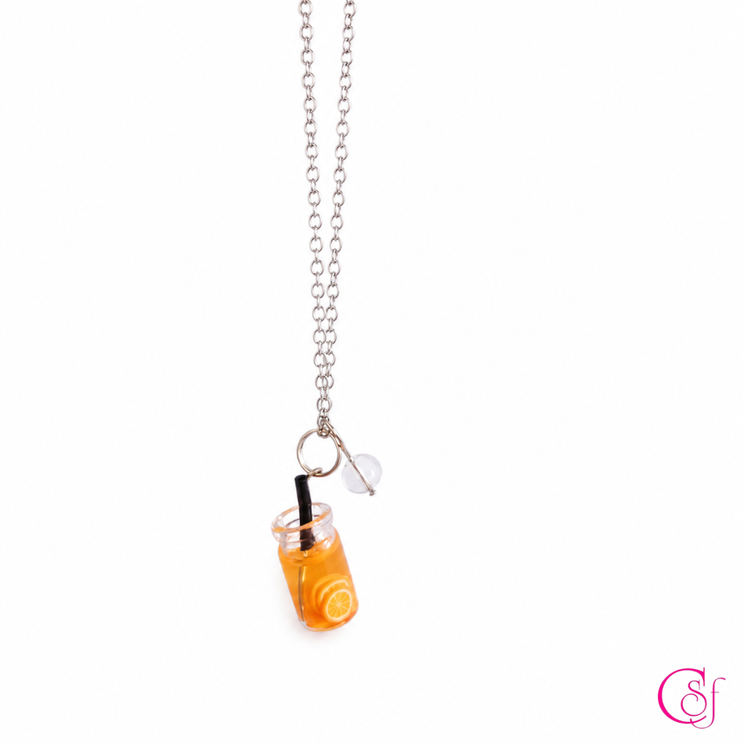 Collar KAWAII con Dije de Resina y Piedra · Acero Inoxidable