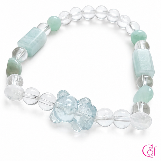 Pulsera Bear · Piedra Lunar, Amazonita y Aguamarina · Diseño CSF
