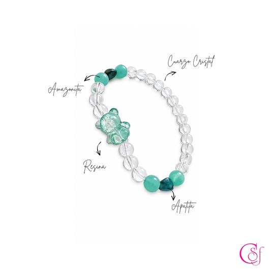 Pulsera Bear · Apatita y Amazonita · Diseño de Autor CSF