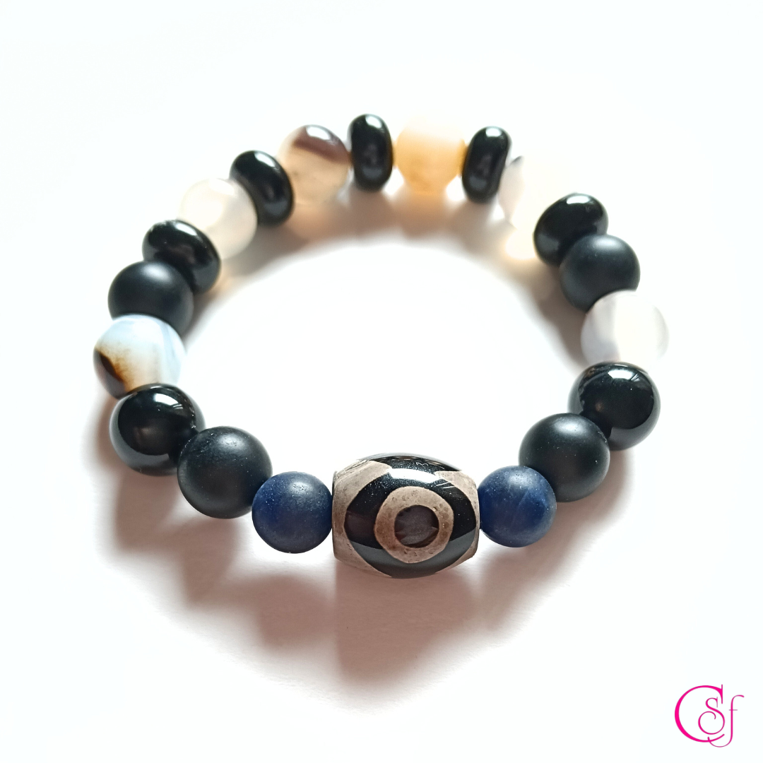 Pulsera Dzi 3 Ojos · Prosperidad y Protección · Edición Limitada CSF