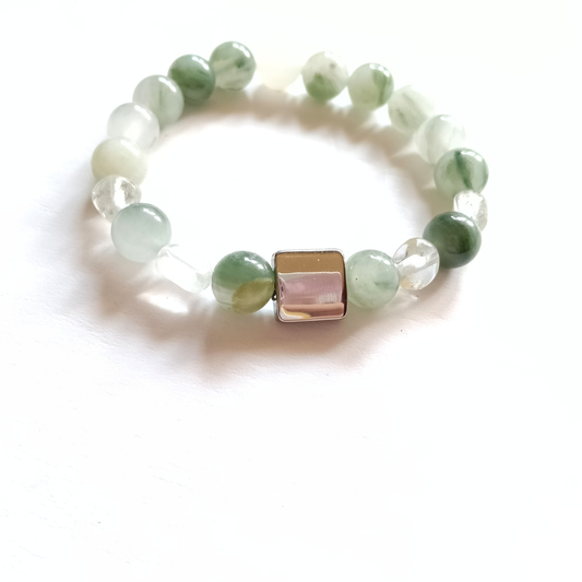 Pulsera Trend Magic CSF – Zafiro Blanco y Ágata Bosque | Energía, Serenidad y Estilo