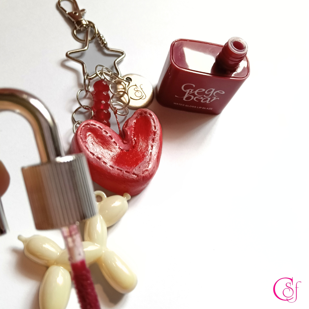Adorna bolsos Glam Coffee · Corazón, Labial y Balloon Dog