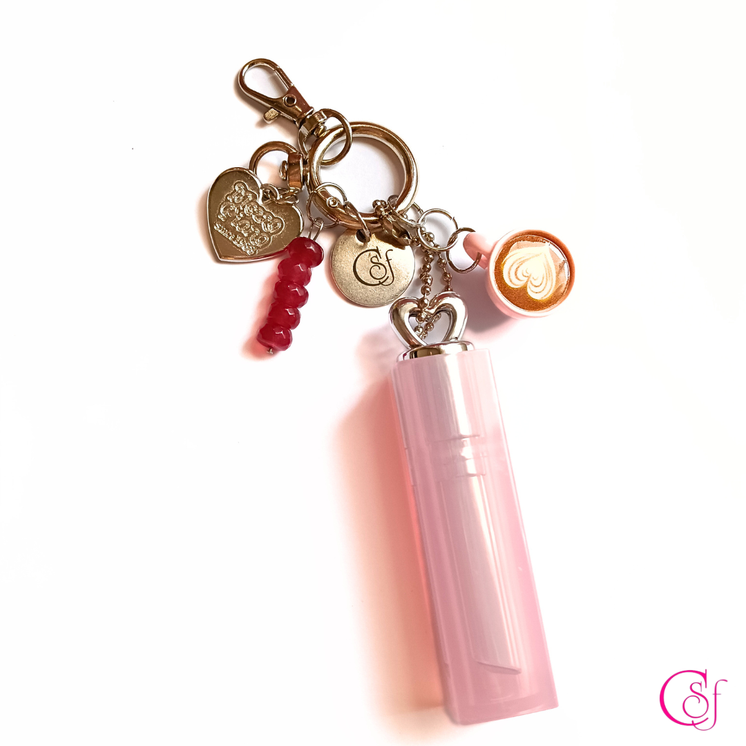 Adorna bolsos Glossy Coffee · Labial, Café y Rubí Reconstituido