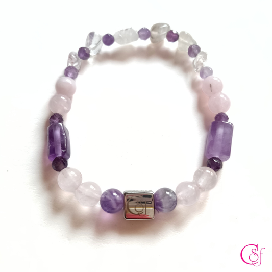 Pulsera de Intuición y Magnetismo · Super Seven y Amatista · Diseño de Autor CSF