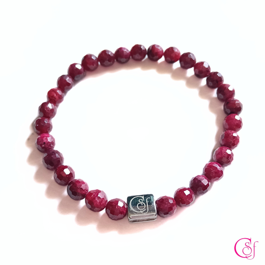 Pulsera Rubí Facetado · Intensidad y Presencia · Diseño de Autor CSF